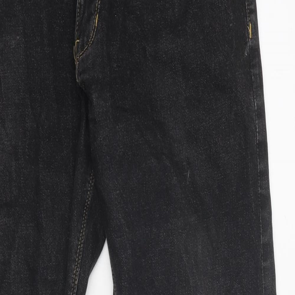 Autograph Womens Black Cotton Straight Jeans Size 34 in L33 in Regular Zip