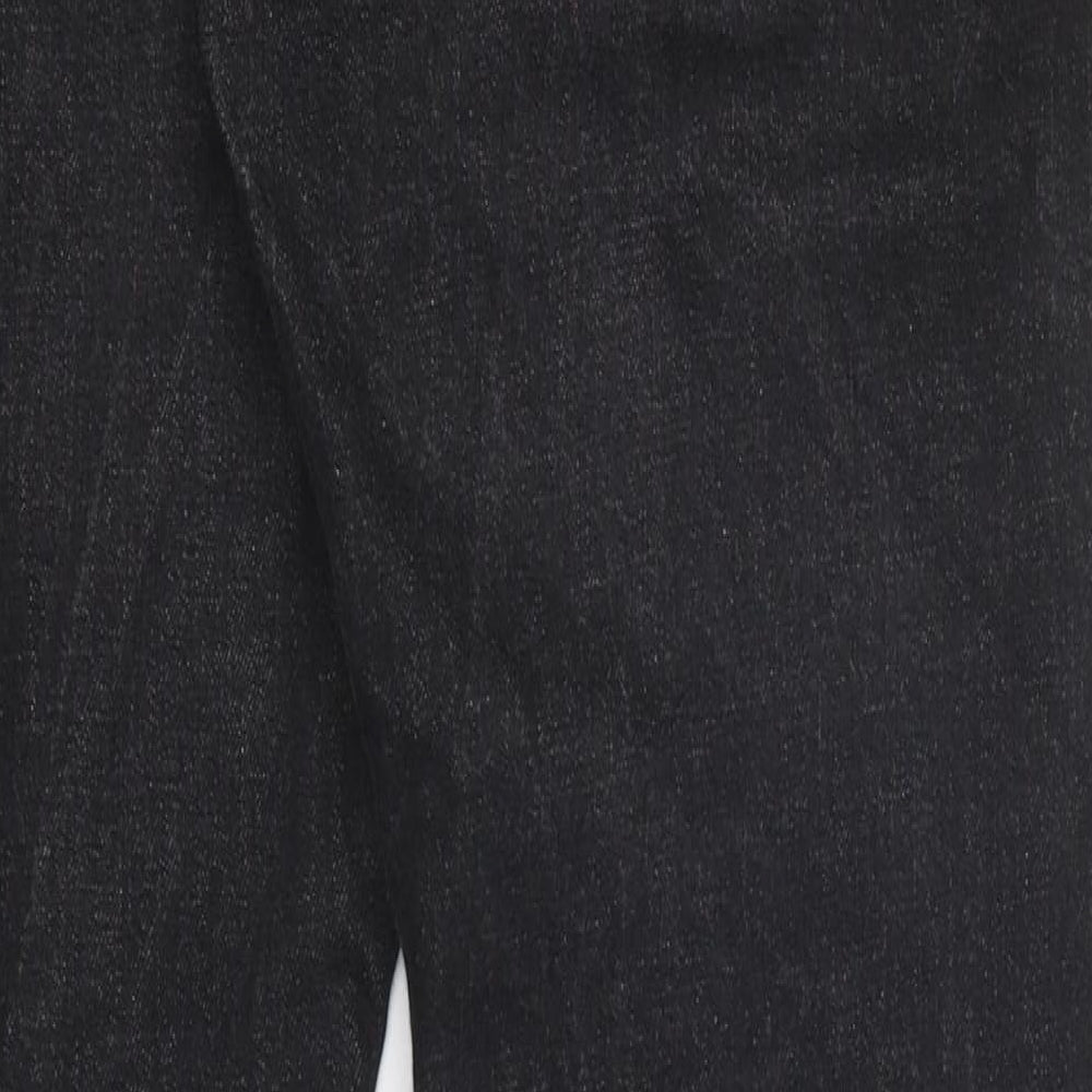 Autograph Womens Black Cotton Straight Jeans Size 34 in L33 in Regular Zip