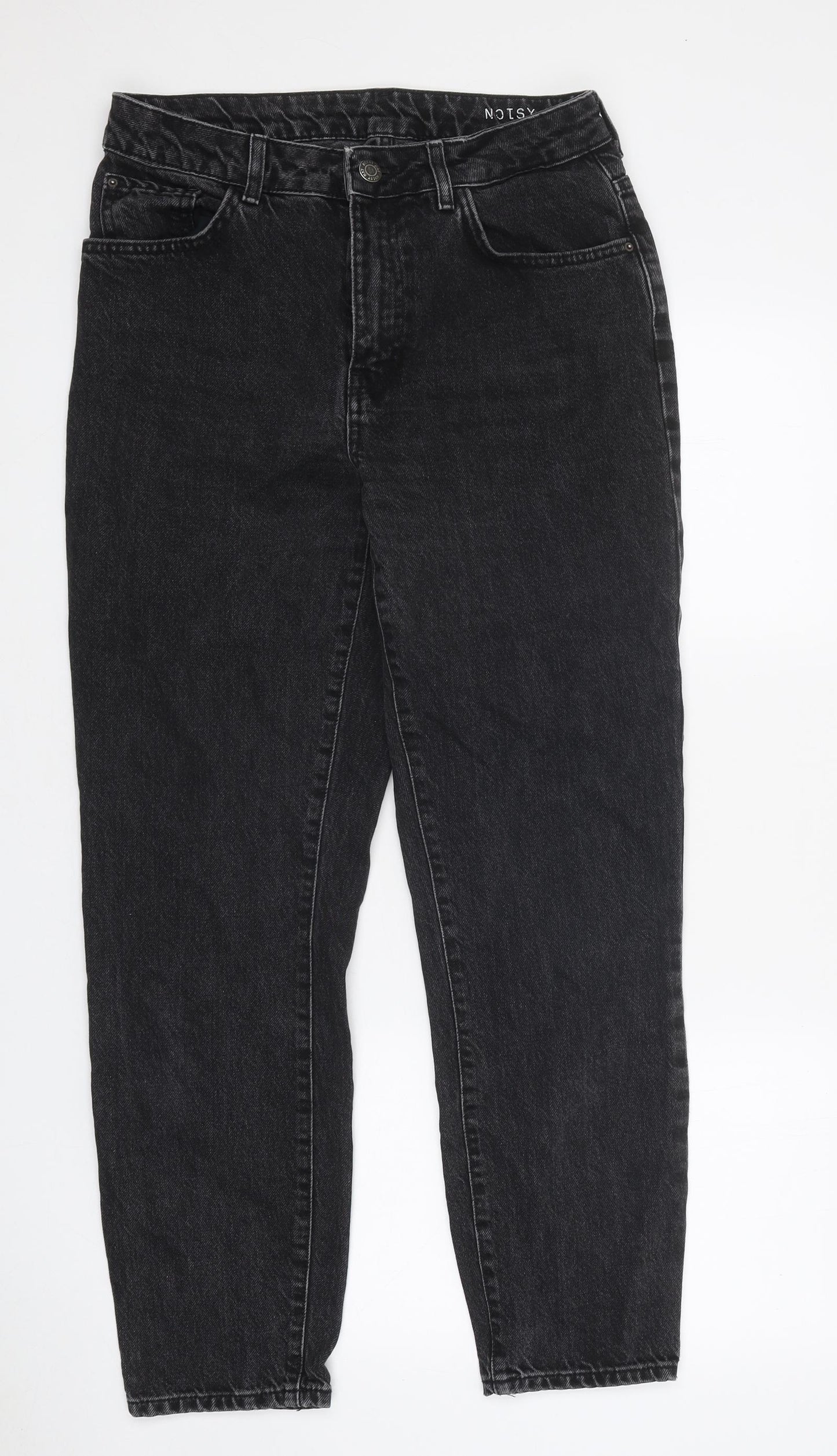 Noisy may Womens Black Cotton Mom Jeans Size 30 in Regular Zip
