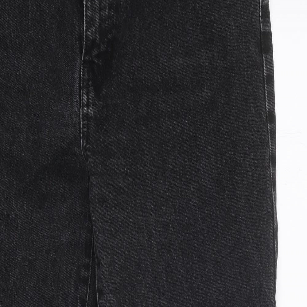 Noisy may Womens Black Cotton Mom Jeans Size 30 in Regular Zip