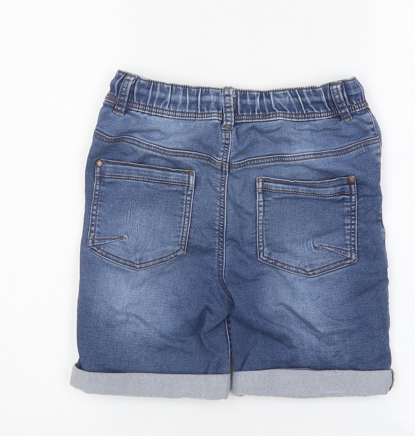 Nutmeg Boys Blue 100% Cotton Bermuda Shorts Size 8-9 Years Regular Drawstring