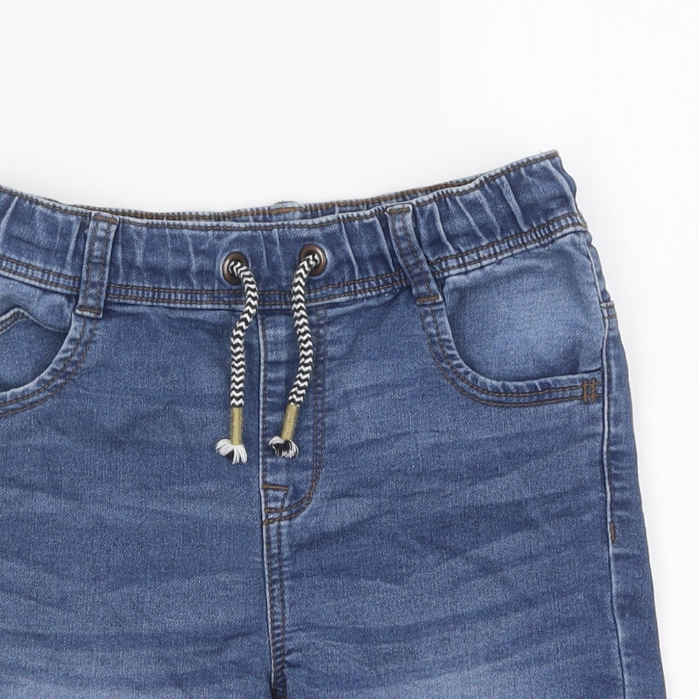 Nutmeg Boys Blue 100% Cotton Bermuda Shorts Size 8-9 Years Regular Drawstring