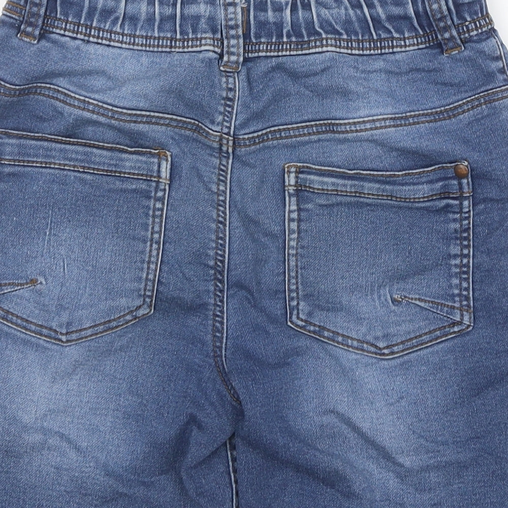 Nutmeg Boys Blue 100% Cotton Bermuda Shorts Size 8-9 Years Regular Drawstring