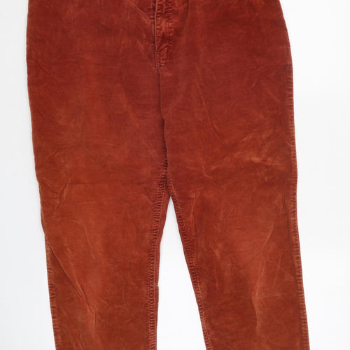 Marks and Spencer Womens Orange Cotton Straight Jeans Size 18 Regular Zip