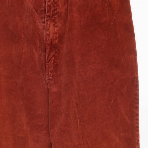 Marks and Spencer Womens Orange Cotton Straight Jeans Size 18 Regular Zip