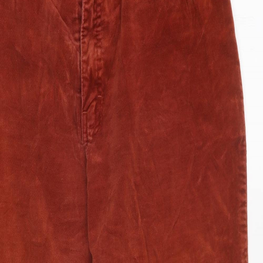 Marks and Spencer Womens Orange Cotton Straight Jeans Size 18 Regular Zip