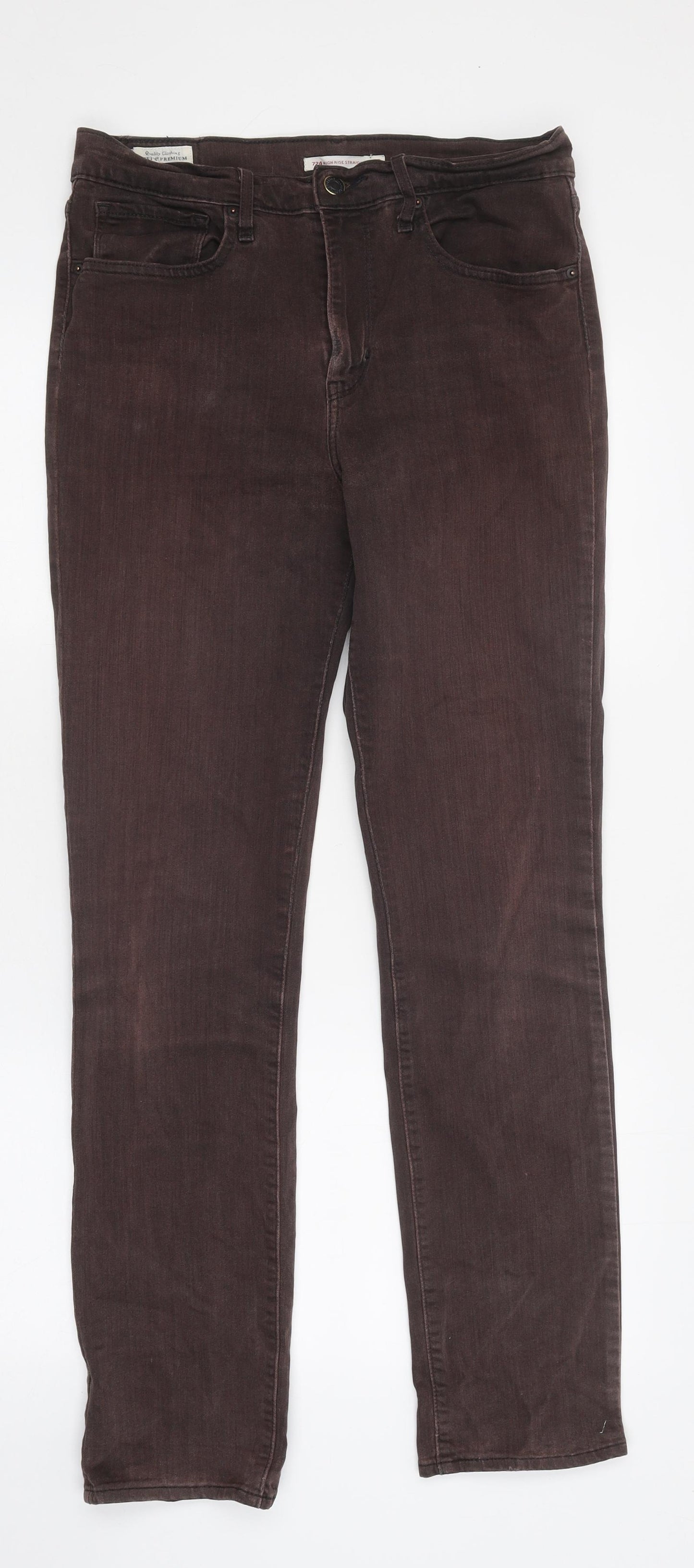 Levi's Mens Brown Cotton Straight Jeans Size 30 in Regular Zip