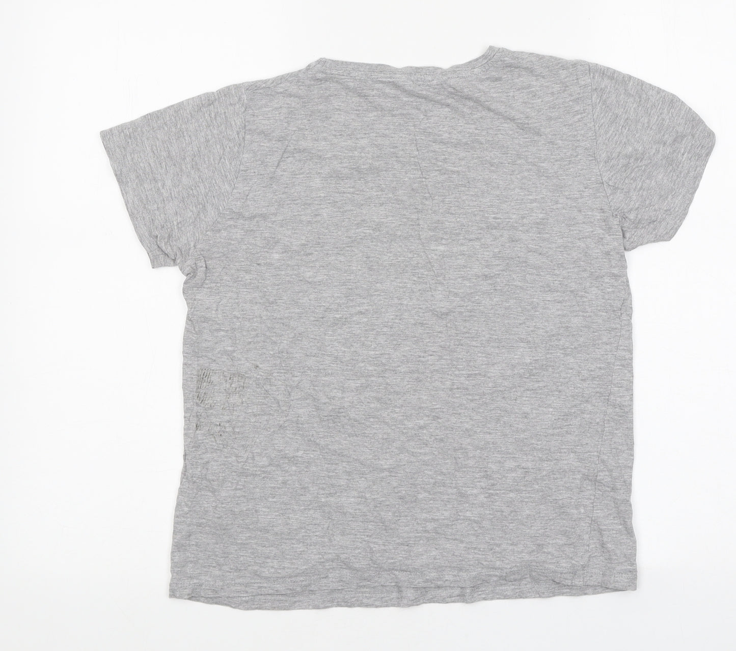 New Look Womens Grey Polyester Basic T-Shirt Size 8 Round Neck - The Art Of Happiness
