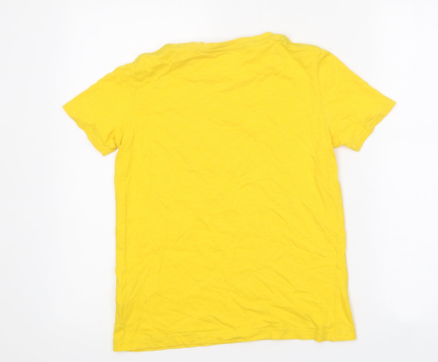 US Polo Assn. Boys Yellow Cotton Jersey T-Shirt Size 10-11 Years Round Neck Pullover