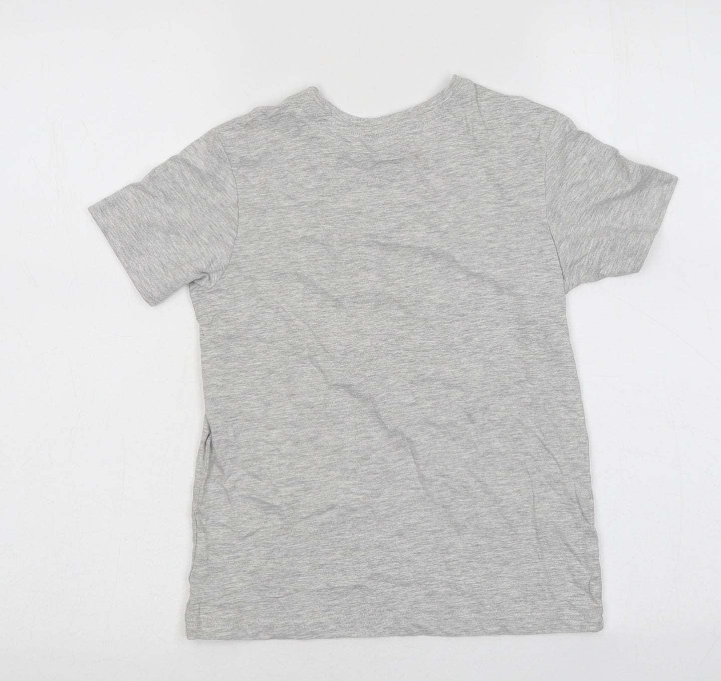 George Girls Grey Polyester Basic T-Shirt Size 7-8 Years Round Neck Pullover