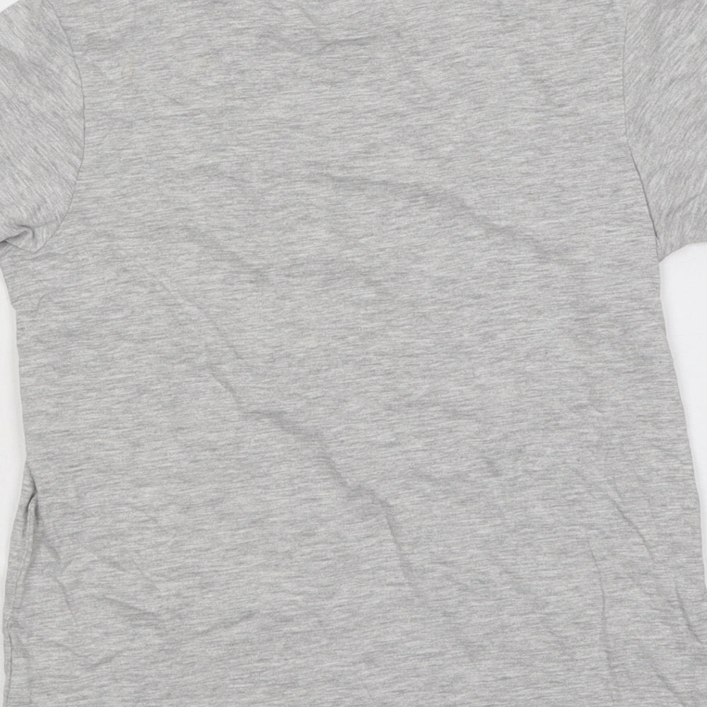 George Girls Grey Polyester Basic T-Shirt Size 7-8 Years Round Neck Pullover