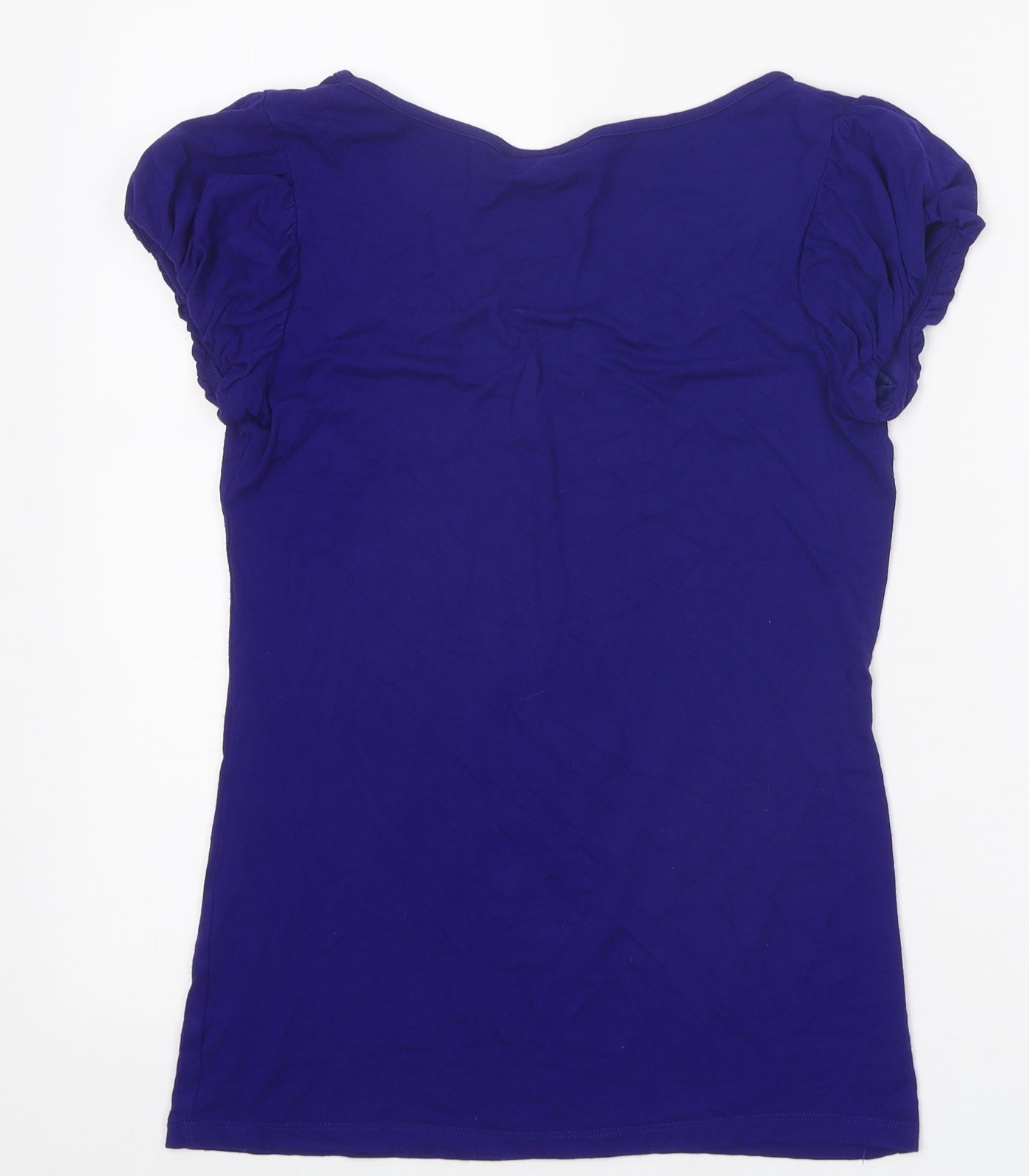 NEXT Womens Purple Viscose Basic T-Shirt Size 8 Boat Neck