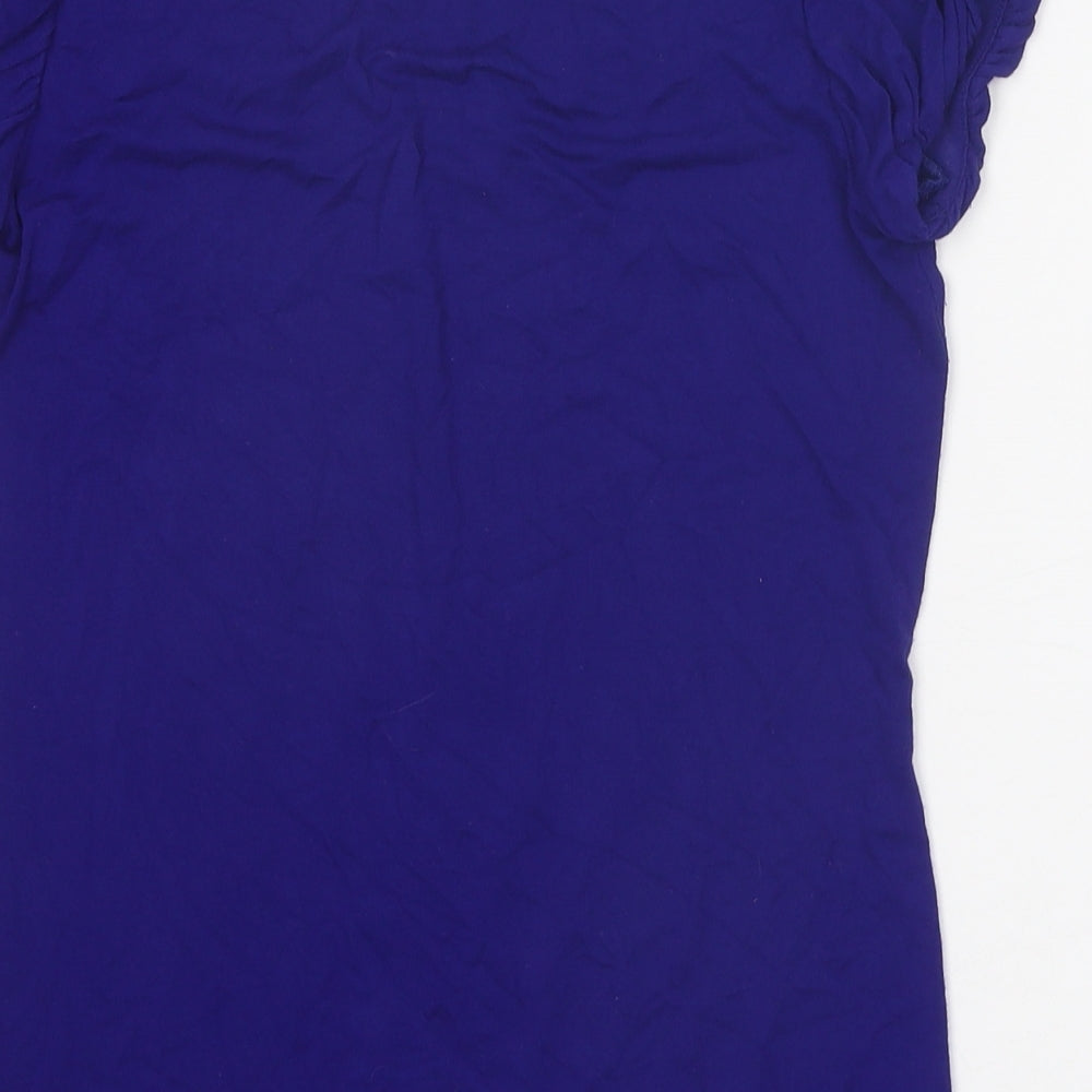 NEXT Womens Purple Viscose Basic T-Shirt Size 8 Boat Neck