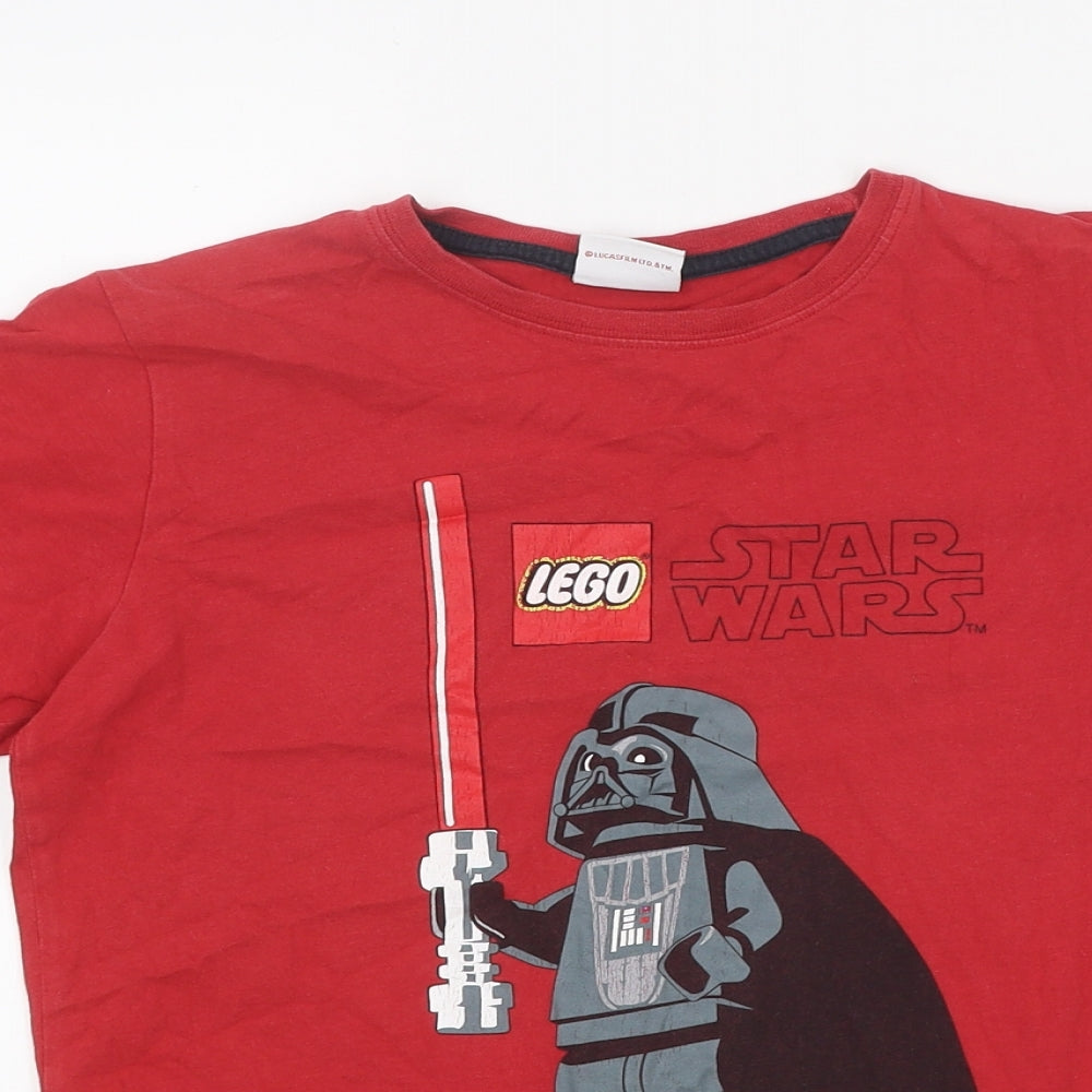 NEXT Boys Red 100% Cotton Basic T-Shirt Size 9 Years Crew Neck Pullover - Star Wars