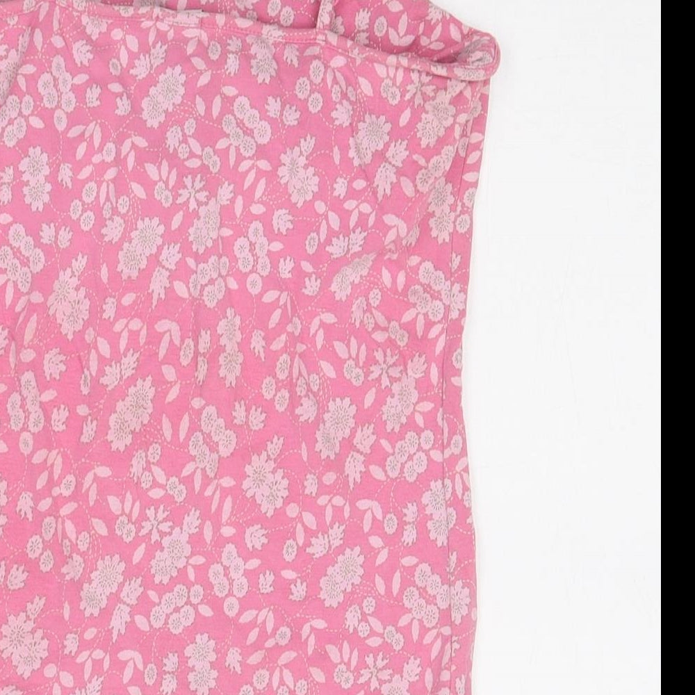 Gap Womens Pink Floral 100% Cotton Camisole Tank Size S Scoop Neck