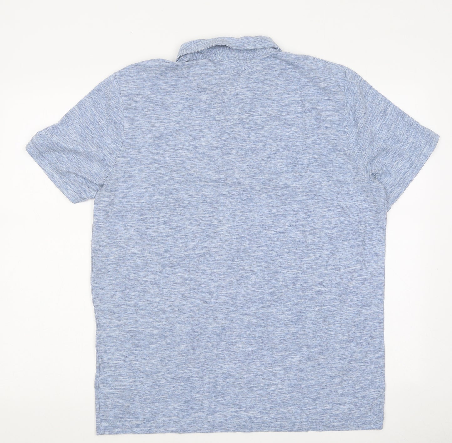 H&M Mens Blue 100% Cotton Polo Size L Collared Pullover