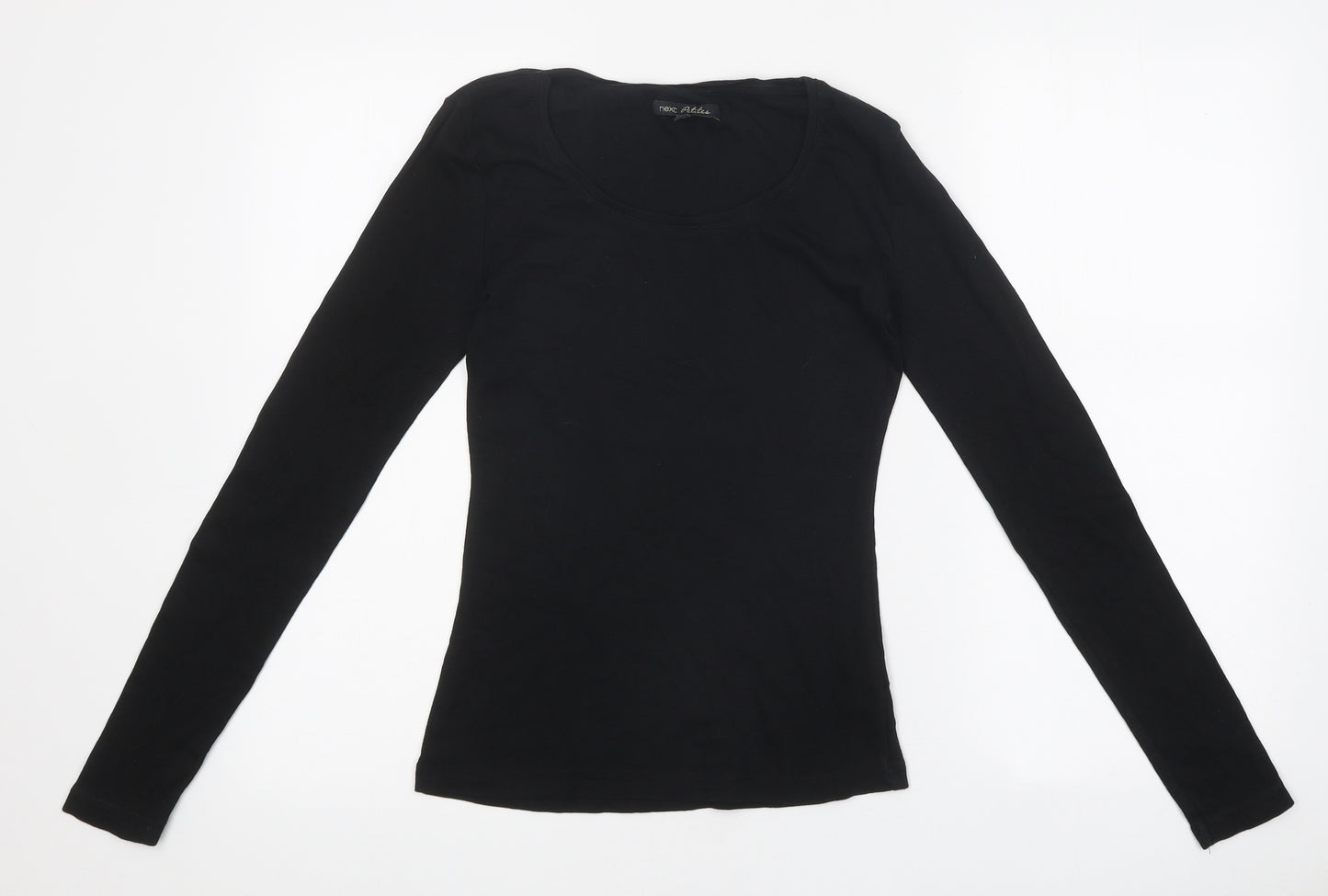 TU Womens Black Cotton Basic Blouse Size 8 Scoop Neck