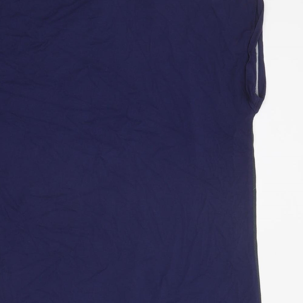 NEXT Womens Blue Striped Polyester Basic Blouse Size 16 Round Neck