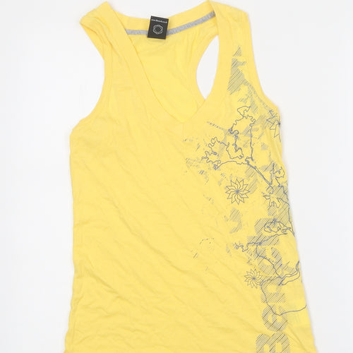 Bench Womens Yellow 100% Cotton Basic Tank Size S V-Neck