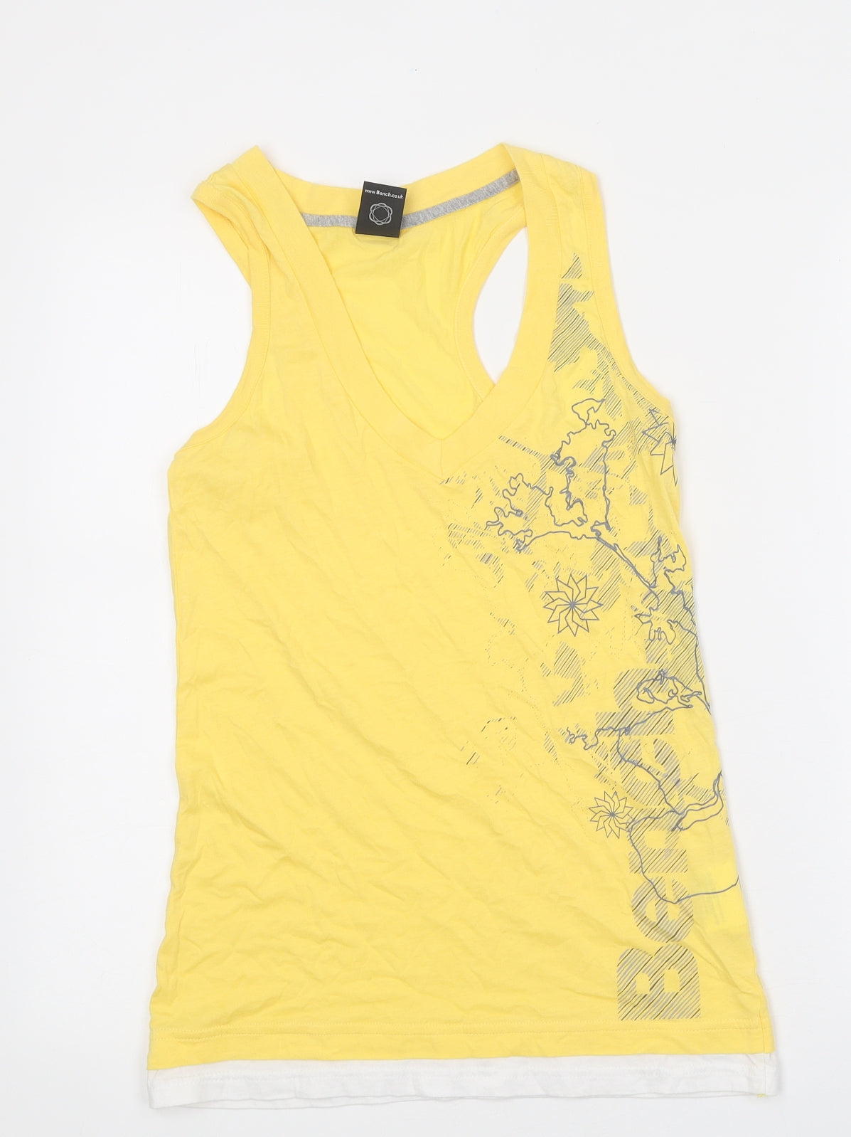 Bench Womens Yellow 100% Cotton Basic Tank Size S V-Neck
