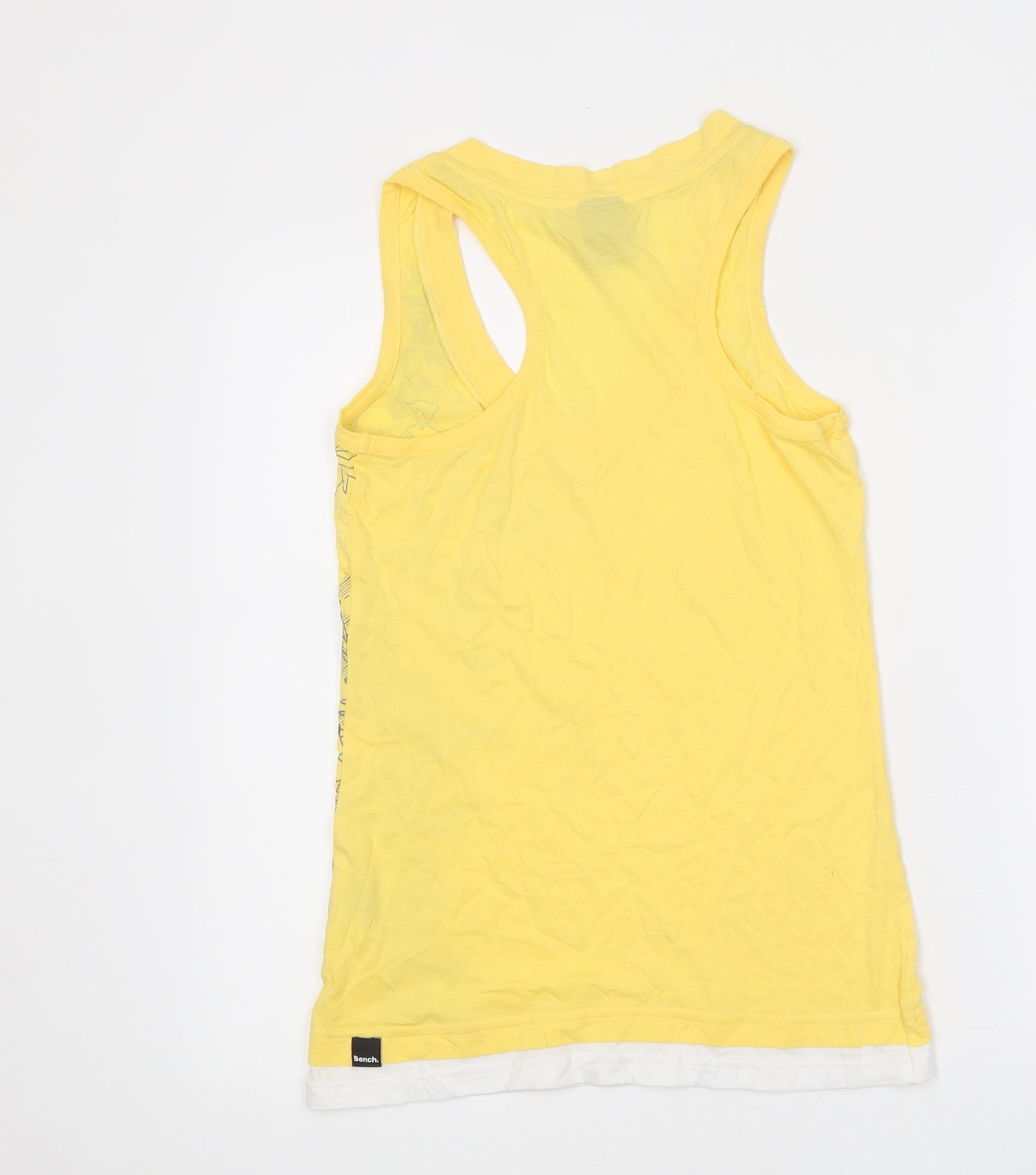 Bench Womens Yellow 100% Cotton Basic Tank Size S V-Neck