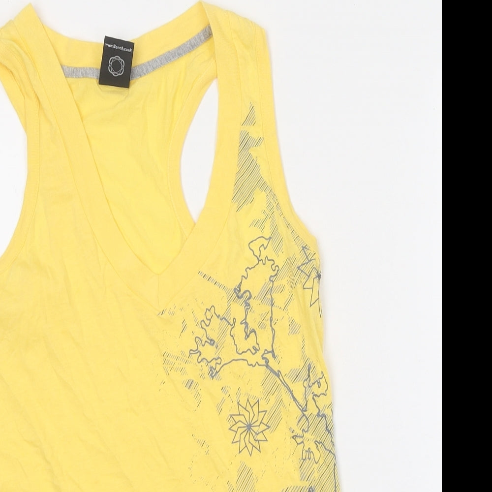 Bench Womens Yellow 100% Cotton Basic Tank Size S V-Neck