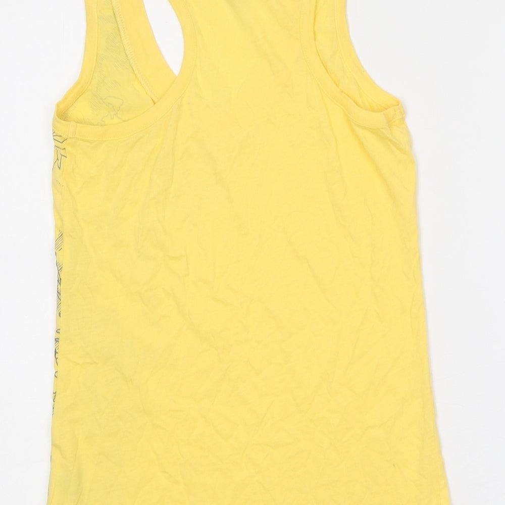Bench Womens Yellow 100% Cotton Basic Tank Size S V-Neck