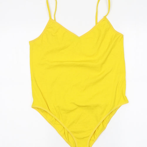 Topshop Womens Yellow 100% Cotton Bodysuit One-Piece Size 18 Snap