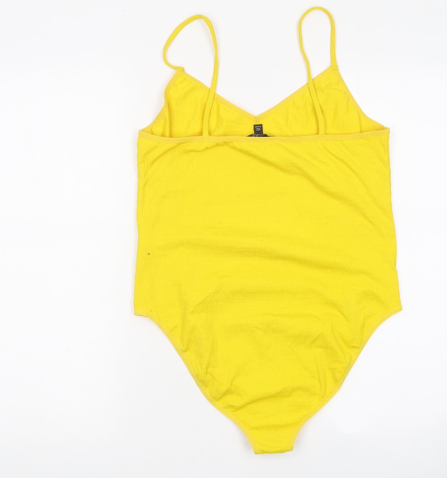 Topshop Womens Yellow 100% Cotton Bodysuit One-Piece Size 18 Snap