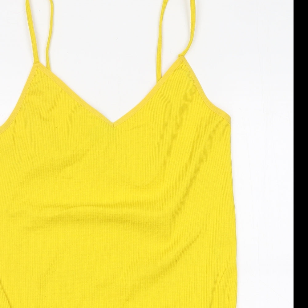 Topshop Womens Yellow 100% Cotton Bodysuit One-Piece Size 18 Snap