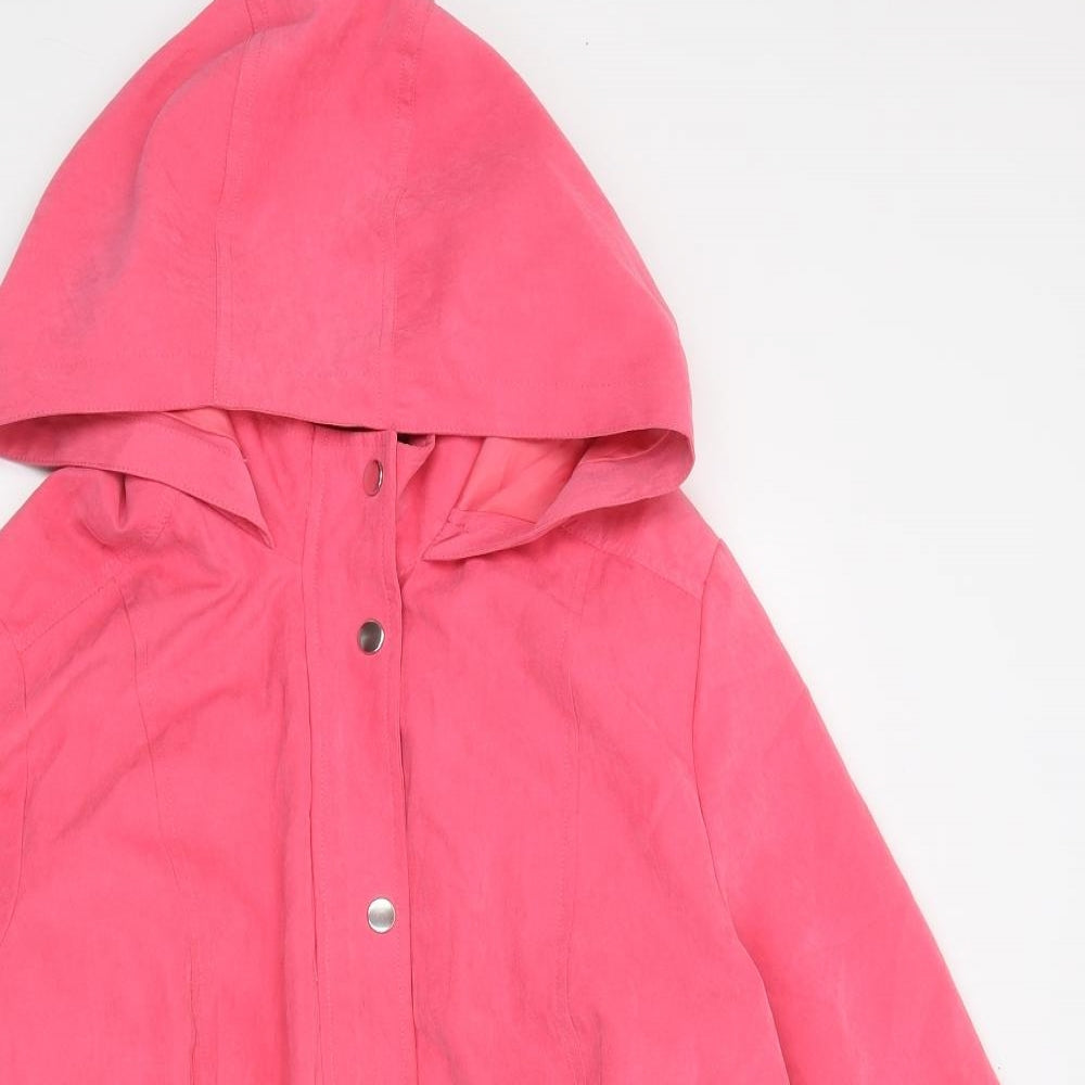 Profile Womens Pink Rain Coat Coat Size S Zip
