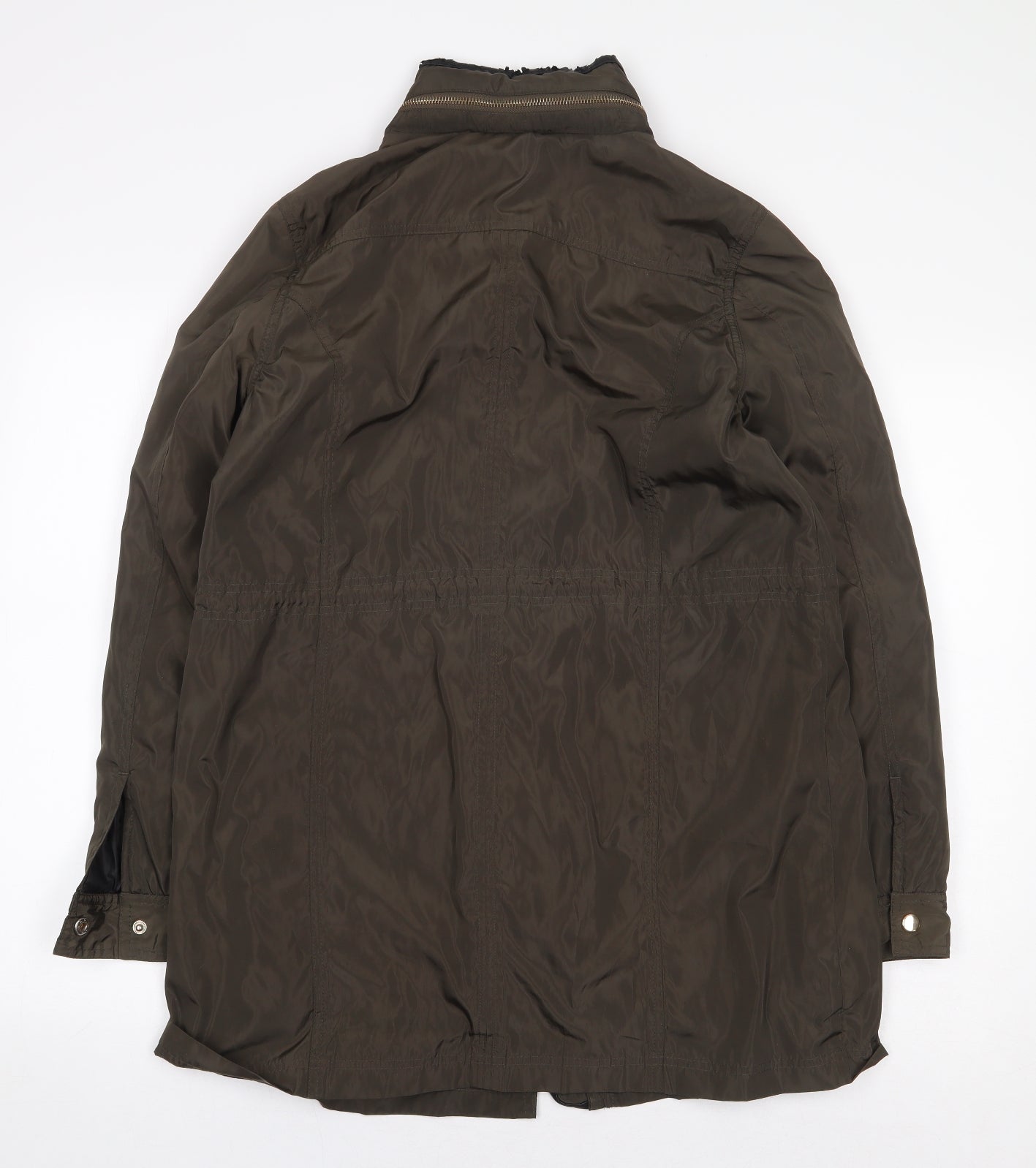 Dunnes Stores Womens Green Parka Coat Size 12 Zip