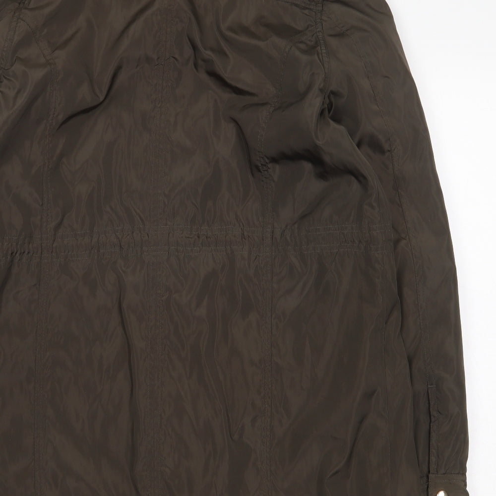 Dunnes Stores Womens Green Parka Coat Size 12 Zip