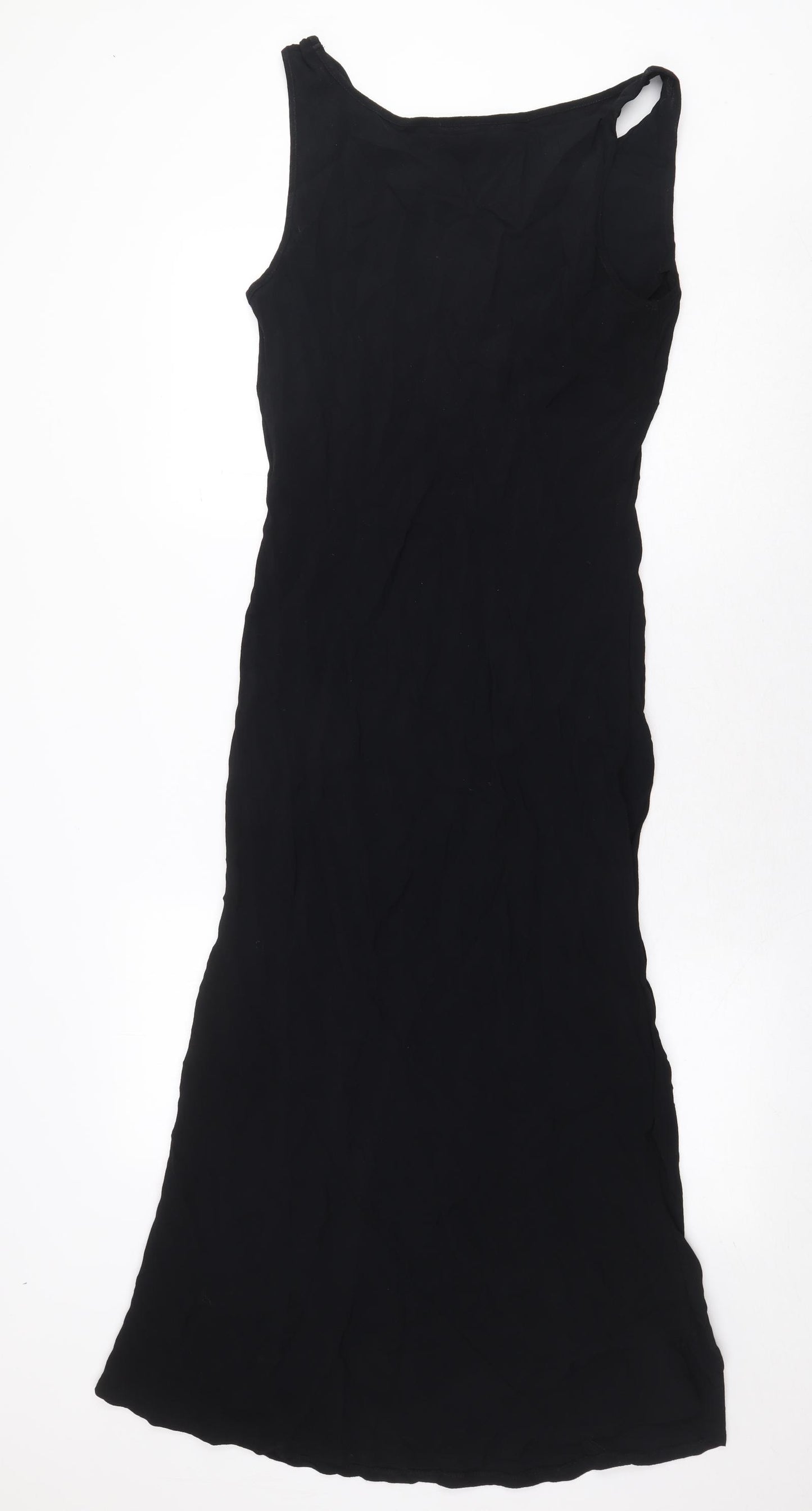 George Womens Black Viscose Maxi Size 10 Boat Neck Pullover