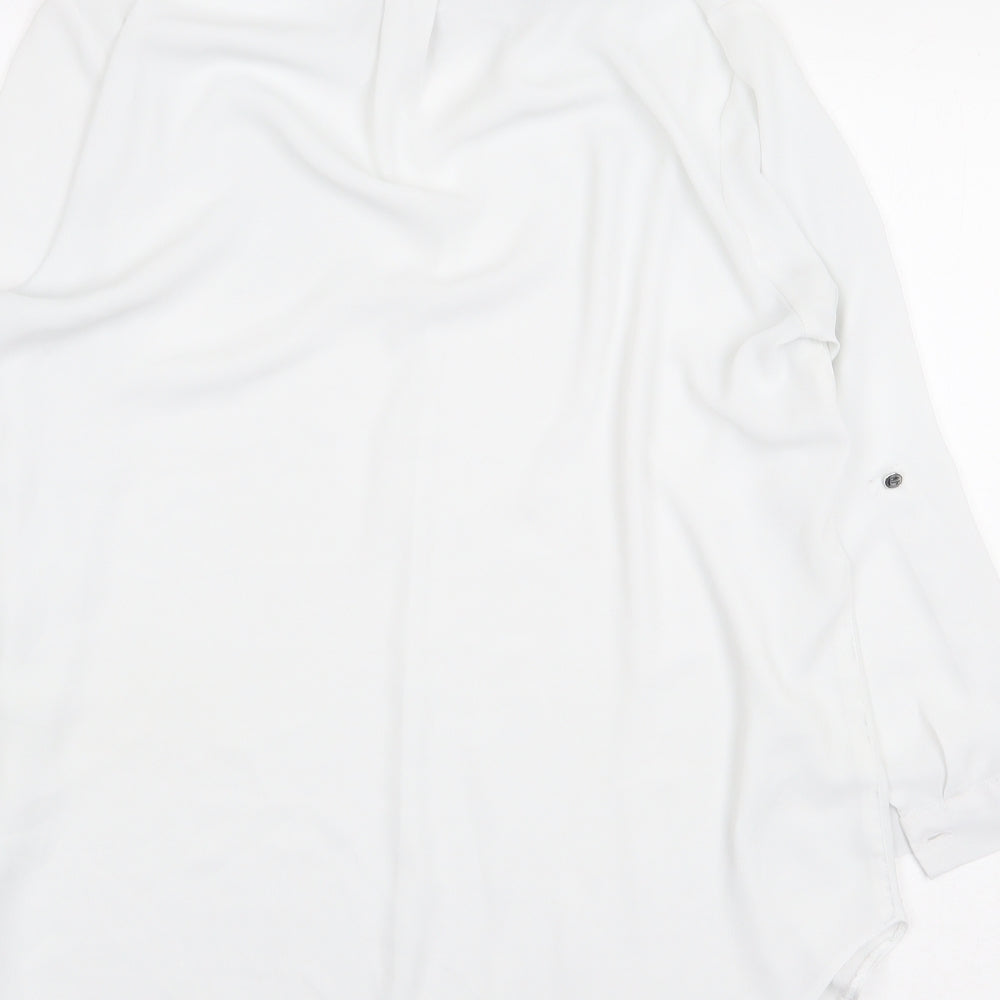 Dorothy Perkins Womens White Polyester Basic Blouse Size 10 Collared