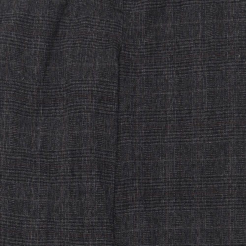 F&F Womens Grey Plaid Polyester Trousers Size 10 Regular Zip