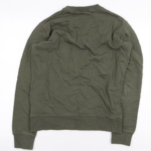 Marks and Spencer Mens Green Cotton Pullover Sweatshirt Size S