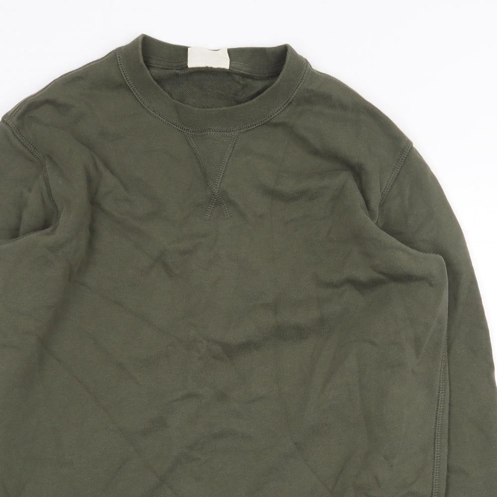 Marks and Spencer Mens Green Cotton Pullover Sweatshirt Size S