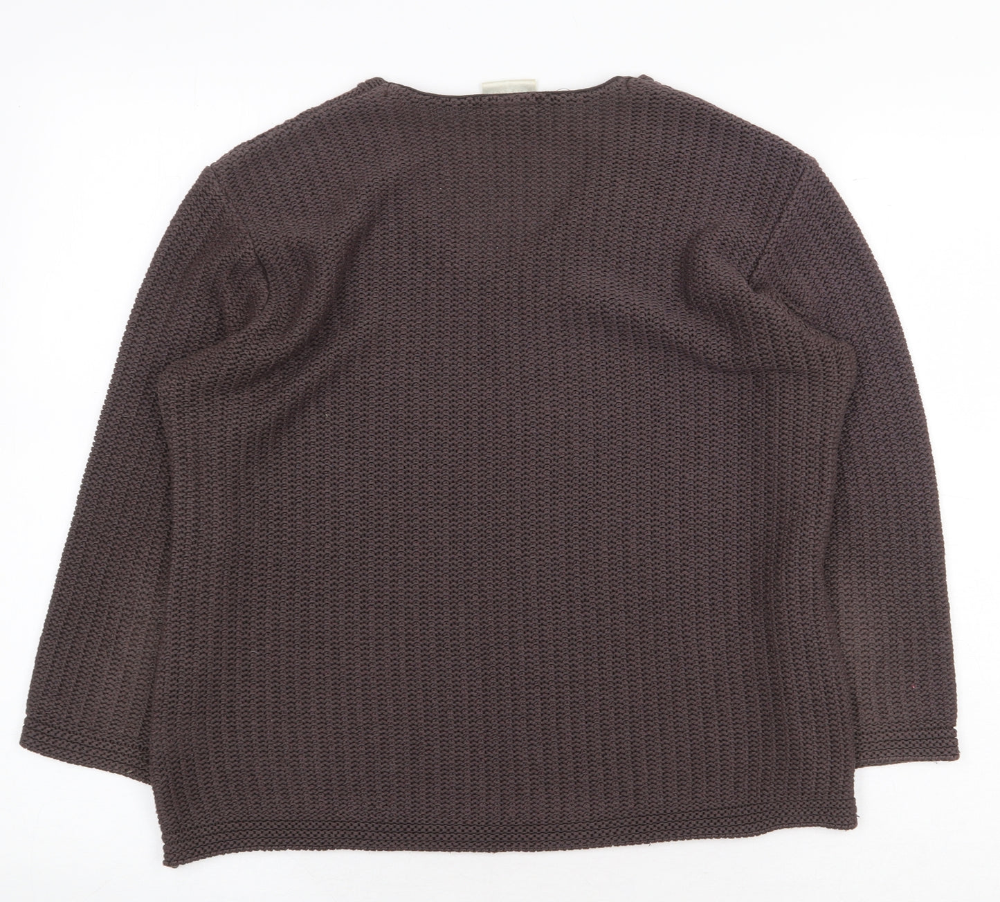 Eastex Womens Brown V-Neck Acrylic Pullover Jumper Size 10