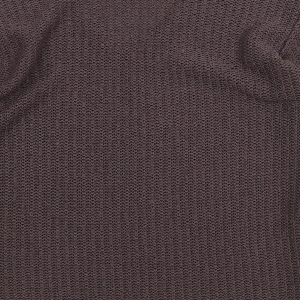 Eastex Womens Brown V-Neck Acrylic Pullover Jumper Size 10
