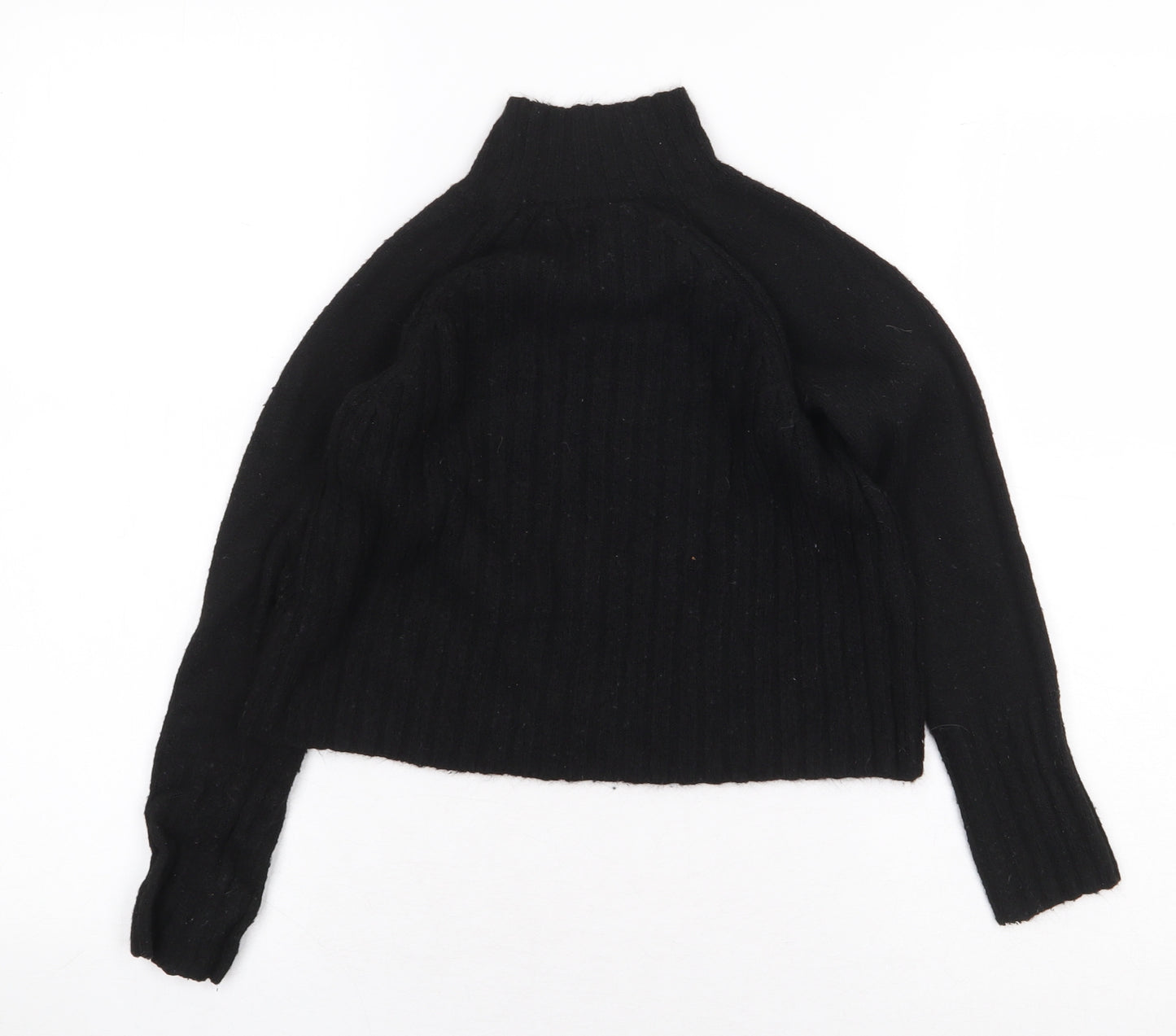 Primark Girls Black Mock Neck Acrylic Pullover Jumper Size 8-9 Years Pullover