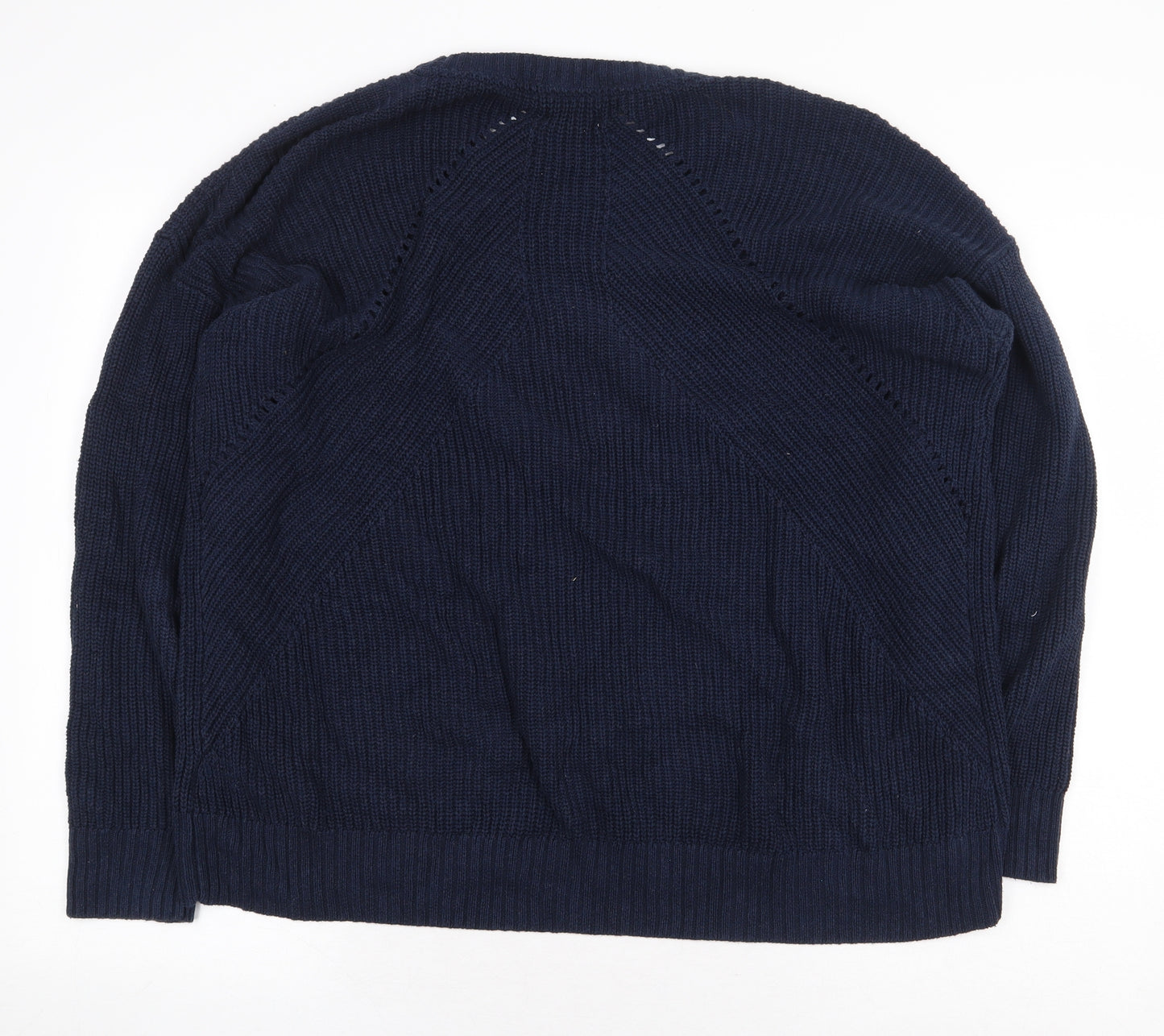 Fat Face Womens Blue Round Neck 100% Cotton Pullover Jumper Size 18