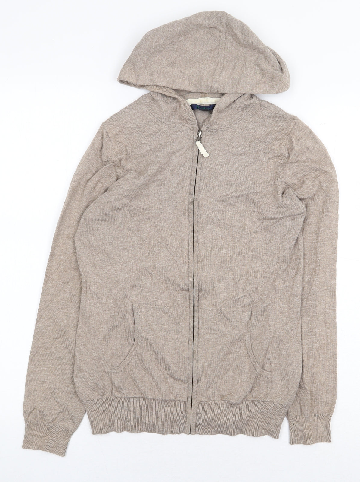 Boden Womens Beige Cotton Full Zip Hoodie Size 10 Zip