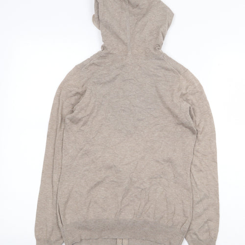 Boden Womens Beige Cotton Full Zip Hoodie Size 10 Zip