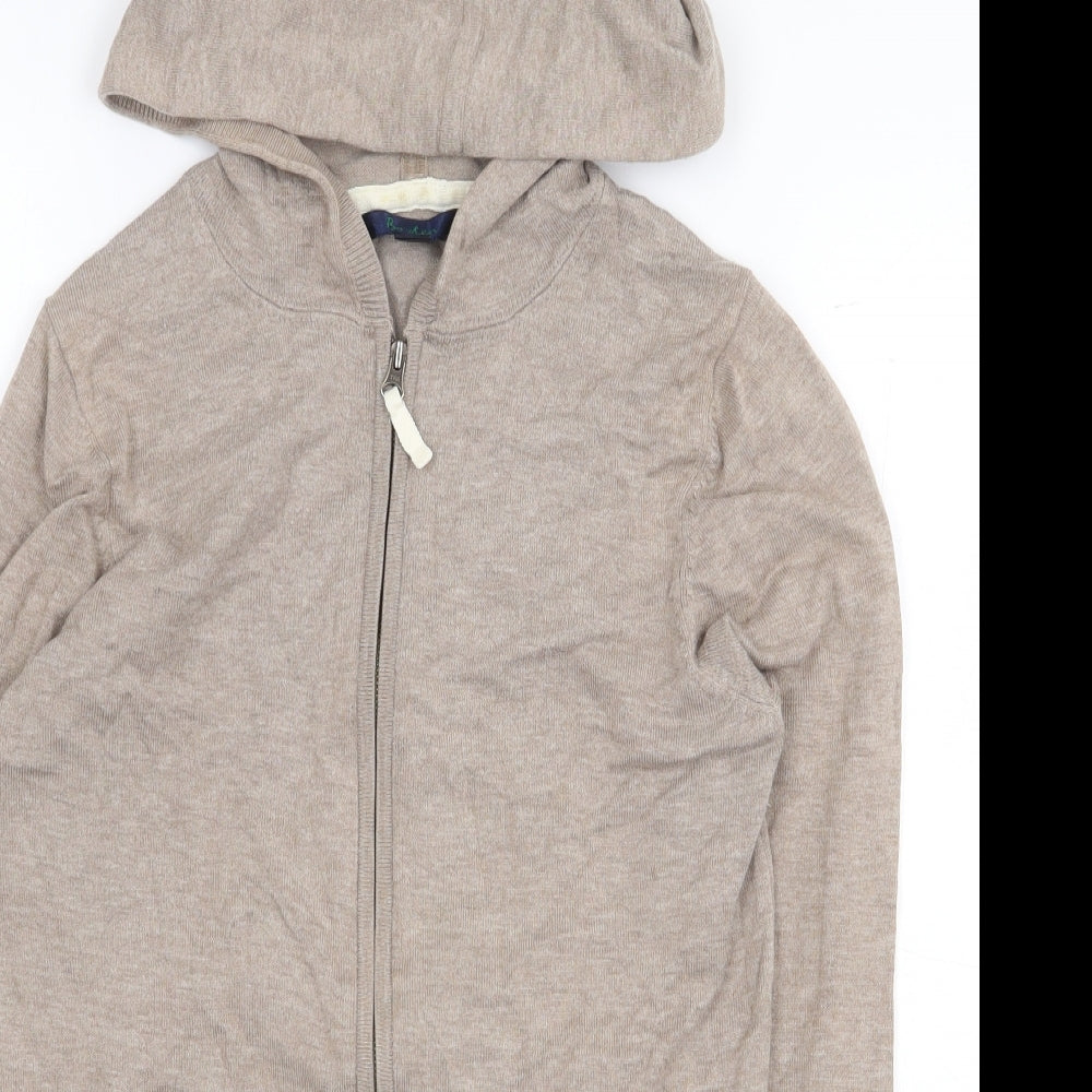 Boden Womens Beige Cotton Full Zip Hoodie Size 10 Zip
