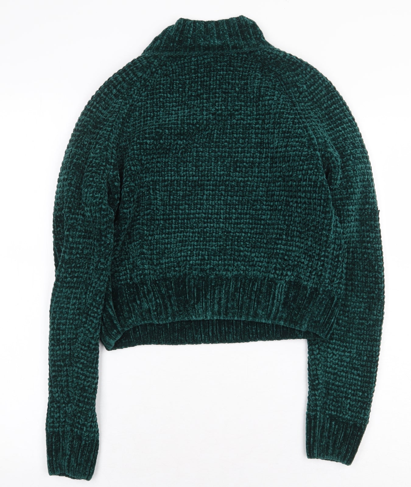 H&M Womens Green Mock Neck Polyester Pullover Jumper Size S