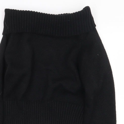 Motel Womens Black Boat Neck Polyester Pullover Jumper Size S