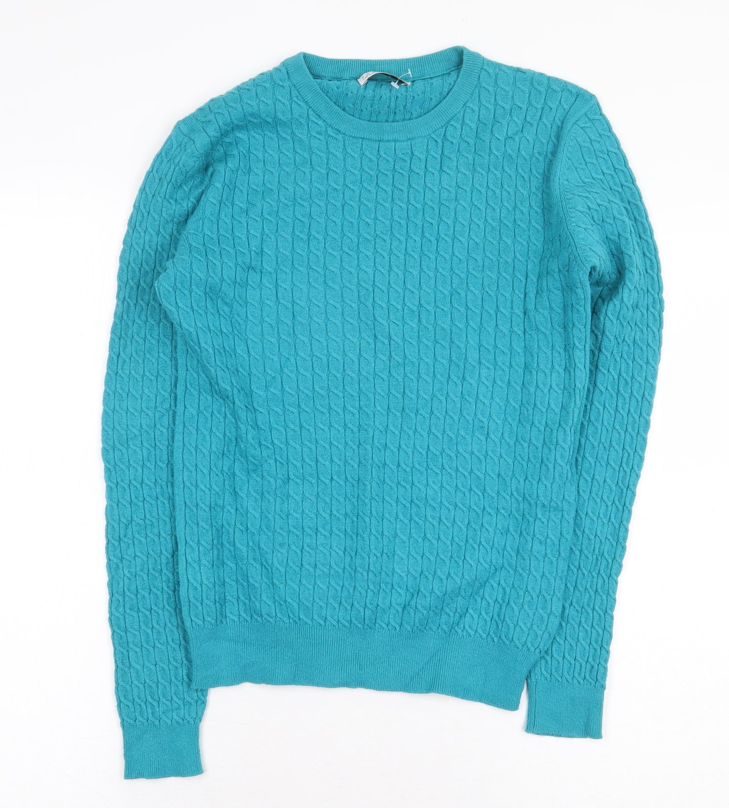 Papaya Womens Green Round Neck Viscose Pullover Jumper Size 14