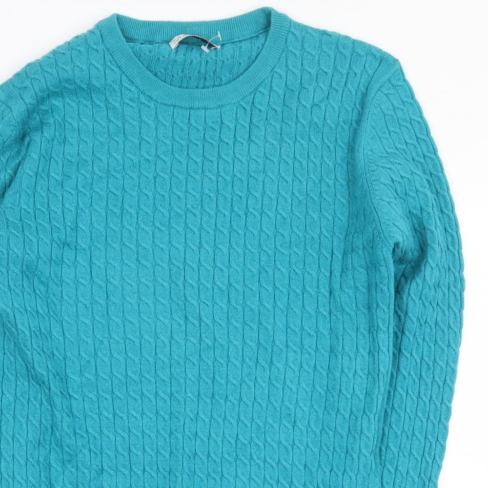 Papaya Womens Green Round Neck Viscose Pullover Jumper Size 14