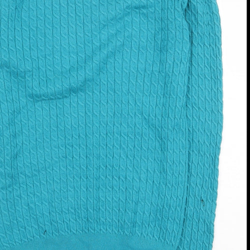 Papaya Womens Green Round Neck Viscose Pullover Jumper Size 14